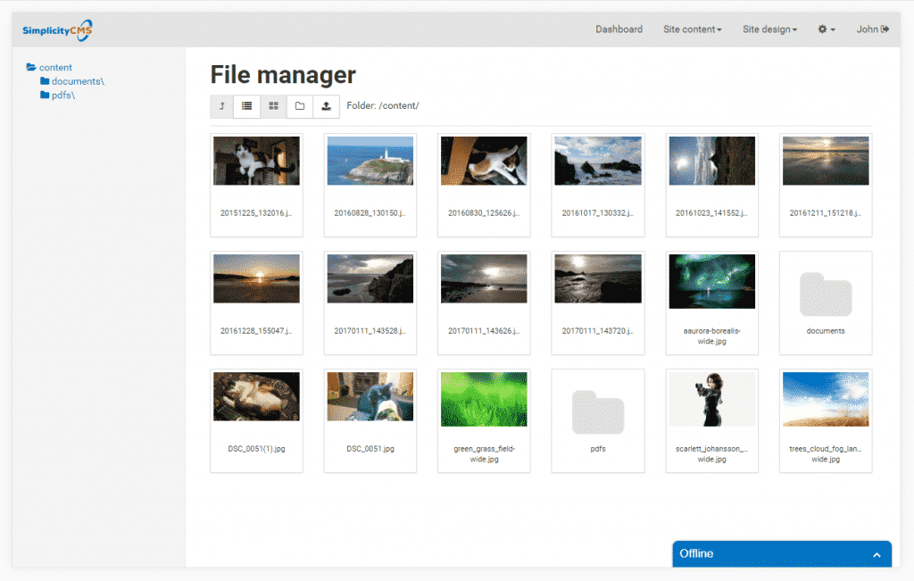 File Manager Thumbnail View
